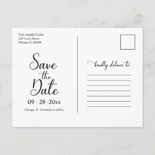 Eenvoudige bekendmaking van het Verloving en sla d Briefkaart (Achterkant)