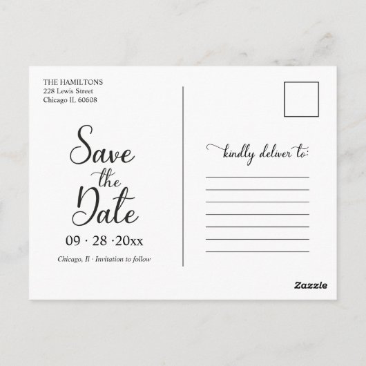 Eenvoudige bekendmaking van het Verloving en sla d Briefkaart (Achterkant)