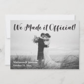 Eenvoudige bekendmaking van Rustic Typography Wedd Kaart (Voorkant)