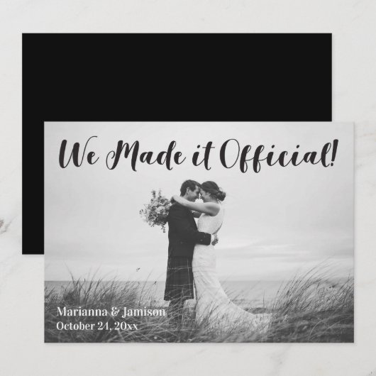 Eenvoudige bekendmaking van Rustic Typography Wedd Kaart (Voorkant / Achterkant)