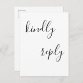 Eenvoudige belettering rsvp bruiloft briefkaarten (Voorkant / Achterkant)