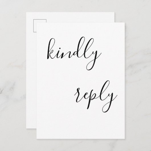 Eenvoudige belettering rsvp bruiloft briefkaarten (Voorkant / Achterkant)