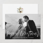 Eenvoudige belettering vakantie bruiloft aankondig feestdagenkaart (Voorkant / Achterkant)