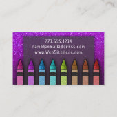 Eenvoudige benaming van leraar Rainbow Glitter Cra Visitekaartje (Achterkant)