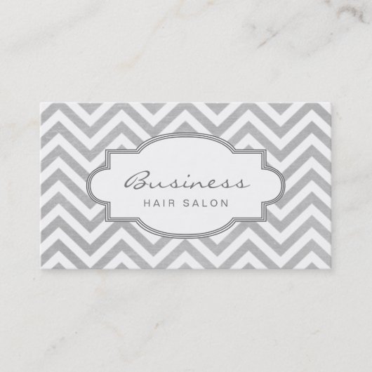 Eenvoudige benoeming Chevron Stripes Hair Salon Afsprakenkaartje (Voorkant)