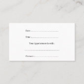 Eenvoudige  benoemingskaart afsprakenkaartje (Achterkant)