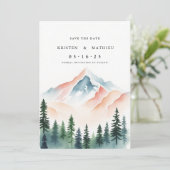 eenvoudige berg save the date (Staand voorkant)