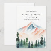 eenvoudige berg save the date (Voorkant / Achterkant)