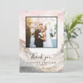 Eenvoudige Berg Waterverf foto bruiloft Bedankkaart (Staand voorkant)