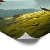 Eenvoudige bergboom - Landscape Graphic Poster (Hoek)