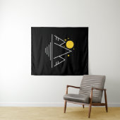 Eenvoudige bergen met zon wandkleed (In Situ (horizontaal))