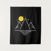 Eenvoudige bergen met zon wandkleed (Voorkant)