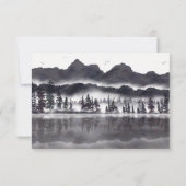 Eenvoudige bergen rustieke bos landschap bruiloft RSVP kaartje (Achterkant)