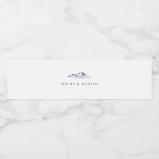 Eenvoudige Berghuwelijk Waterfles Etiket (Enkel label)