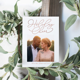 Eenvoudige Bericht BEWERKBARE KLEUR Kerst Foto Kaa Feestdagenkaart