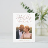 Eenvoudige Bericht BEWERKBARE KLEUR Kerstkaart Feestdagenkaart (Staand voorkant)