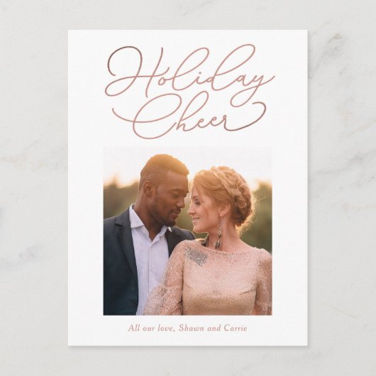 Eenvoudige Bericht BEWERKBARE KLEUR Kerstkaart Feestdagenkaart (Voorkant)