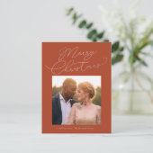 Eenvoudige Bericht BEWERKBARE KLEUR Kerstkaart Feestdagenkaart (Staand voorkant)