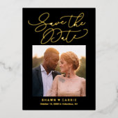 Eenvoudige bericht REAL FOIL Save The Date Kaart (Voorkant)