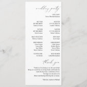 Eenvoudige berkenboom groen loof bruiloft programmakaart (Achterkant)