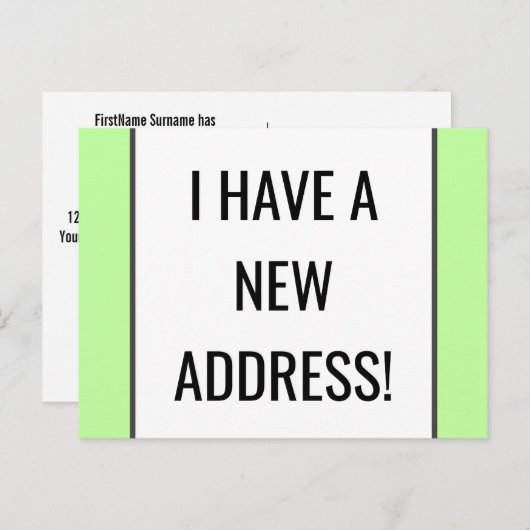 Eenvoudige, Bescheiden en Eenvoudige Nieuw Thuis A Aankondigingskaart (Voorkant / Achterkant)