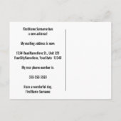 Eenvoudige, Bescheiden en Eenvoudige Nieuw Thuis A Aankondigingskaart (Achterkant)