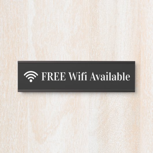 Eenvoudige beschikbare WiFi-code met WiFi-symbool Deurbordje (Voorkant)