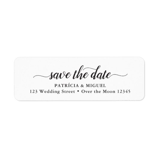 Eenvoudige besparingsdatum Chic Script Modern Call Etiket (Voorkant)