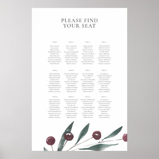 Eenvoudige bessen Zitgrafiek Poster (Voorkant)
