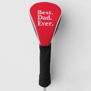 Eenvoudige Best Dad Ever White typografie op Rood Golfheadcover