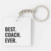 Eenvoudige Beste coach ooit Sleutelhanger (Achterkant)