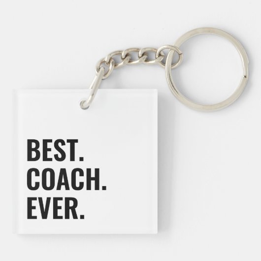 Eenvoudige Beste coach ooit Sleutelhanger (Achterkant)