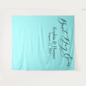 Eenvoudige beste dag ooit aqua foto achtergrond wandkleed (Voorkant (horizontaal))