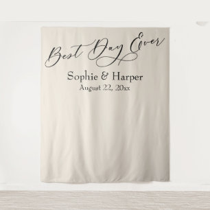 Eenvoudige Beste Dag Ooit Crème Foto Achtergrond Wandkleed