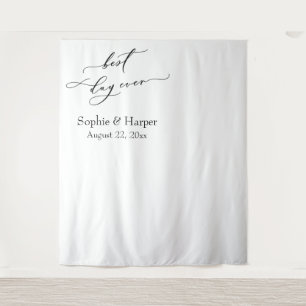 Eenvoudige 'Beste Dag Ooit' Foto Achtergrond Uitge Wandkleed