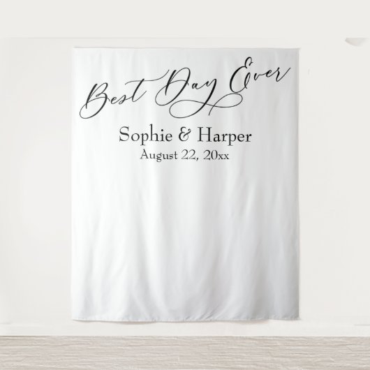 Eenvoudige beste-dag-ooit-fotoachtergrond wandkleed (Voorkant)