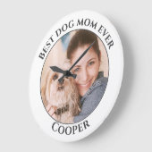 Eenvoudige Beste Hond Mam Ooit Aangepaste Pet Foto Grote Klok (Hoek)