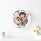 Eenvoudige Beste Hond Mam Ooit Aangepaste Pet Foto Grote Klok (Huis)