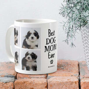 Eenvoudige Beste Hond Moeder Ooit Foto Collage Koffiemok