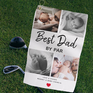 Eenvoudige Beste Papa door Par-foto Collage Vade Golfhanddoek