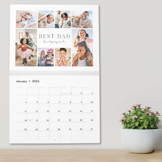 Eenvoudige Beste Papa Fotocollage Kalender