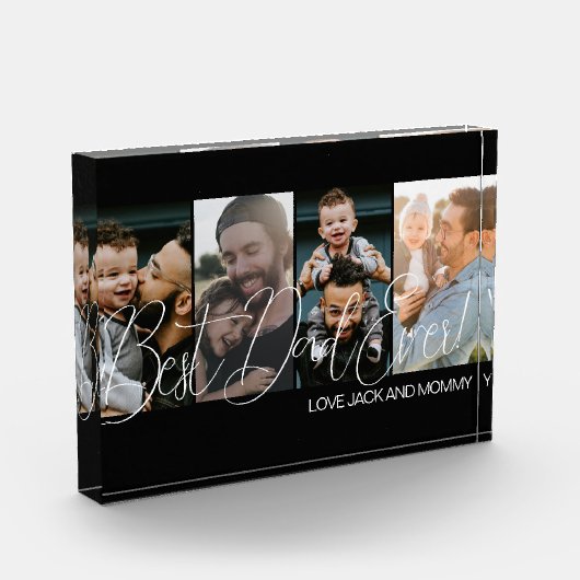 Eenvoudige beste papa ooit fotocollage fotoblokken (Links)