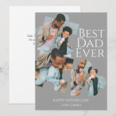 Eenvoudige Beste Papa Ooit Puzzel Vaderdag 3 Foto Feestdagenkaart (Voorkant / Achterkant)