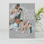 Eenvoudige Beste Papa Ooit Puzzel Vaderdag 3 Foto Feestdagenkaart (Staand voorkant)
