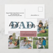 Eenvoudige Beste Papa Ooit Vaderdag Papa 4 foto Feestdagenkaart (Voorkant / Achterkant)