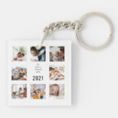 Eenvoudige beste vader ooit Foto Collage Vader Dag Sleutelhanger (Achterkant)