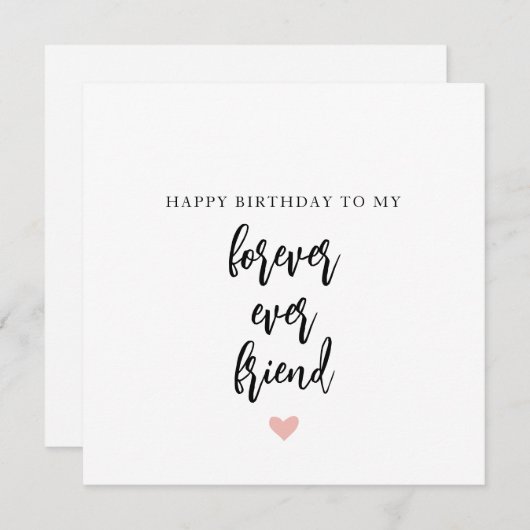 Eenvoudige Beste Vriend Verjaardag Kaart (Voorkant / Achterkant)