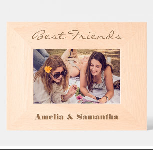 Eenvoudige beste vrienden op maat gemaakte houten  gegraveerde lijstjes
