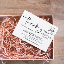 Eenvoudige bestelling Dank u Visitekaartje