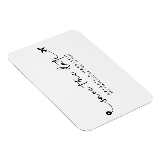 Eenvoudige bestemming Trouwscript Foto Magneet (Rechterzijde)